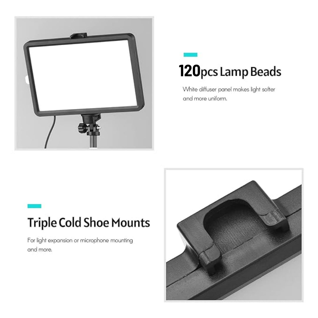 6 Inch USB LED Video Light Kit 3200K-5600K 14-Level Dimmable Comes with Free 4 Colour Gels Red/Low/Green/Blue