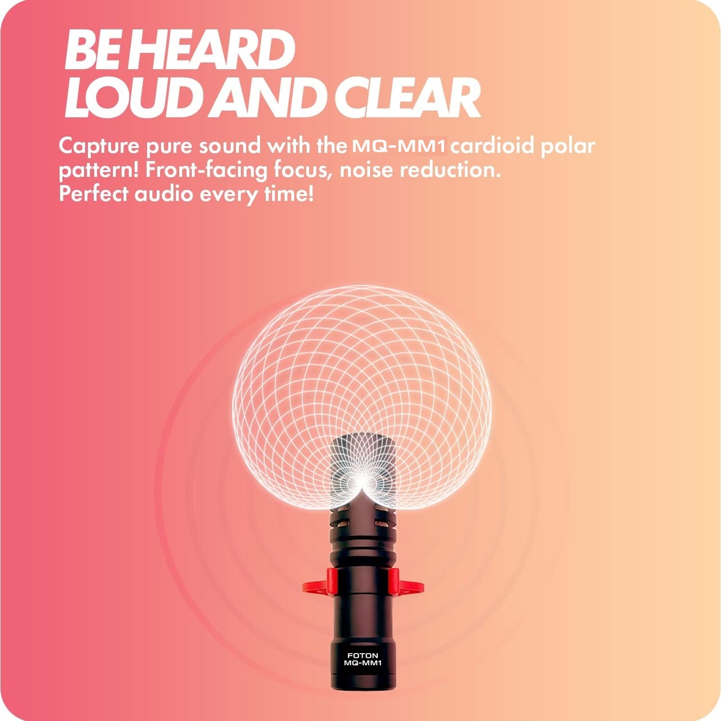 MQ-MM1 Universal Cardioid Shotgun Microphone - Camera Microphone for DSLR, iPhone and Android Smartphones - Compatible with Canon EOS, Nikon, and Sony Cameras - with Shock Mount, Deadcat Windscreen