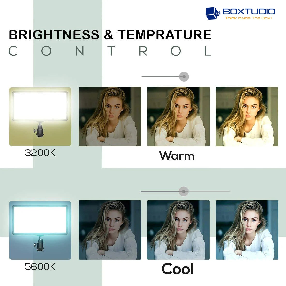 BOXTUDIO Bi-Color Dimmable LED Video Light LED-487A Pocket LED Slim for All DSLR Video Cameras YouTube Video tiktok Photography Shooting