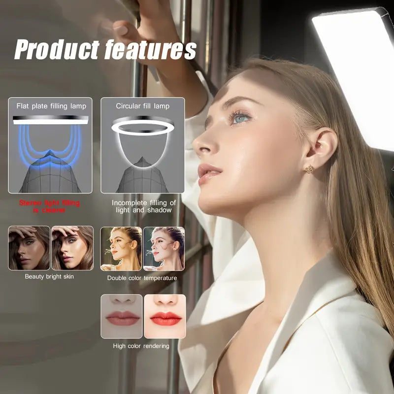 6 Inch USB LED Video Light Kit 3200K-5600K 14-Level Dimmable Comes with Free 4 Colour Gels Red/Low/Green/Blue