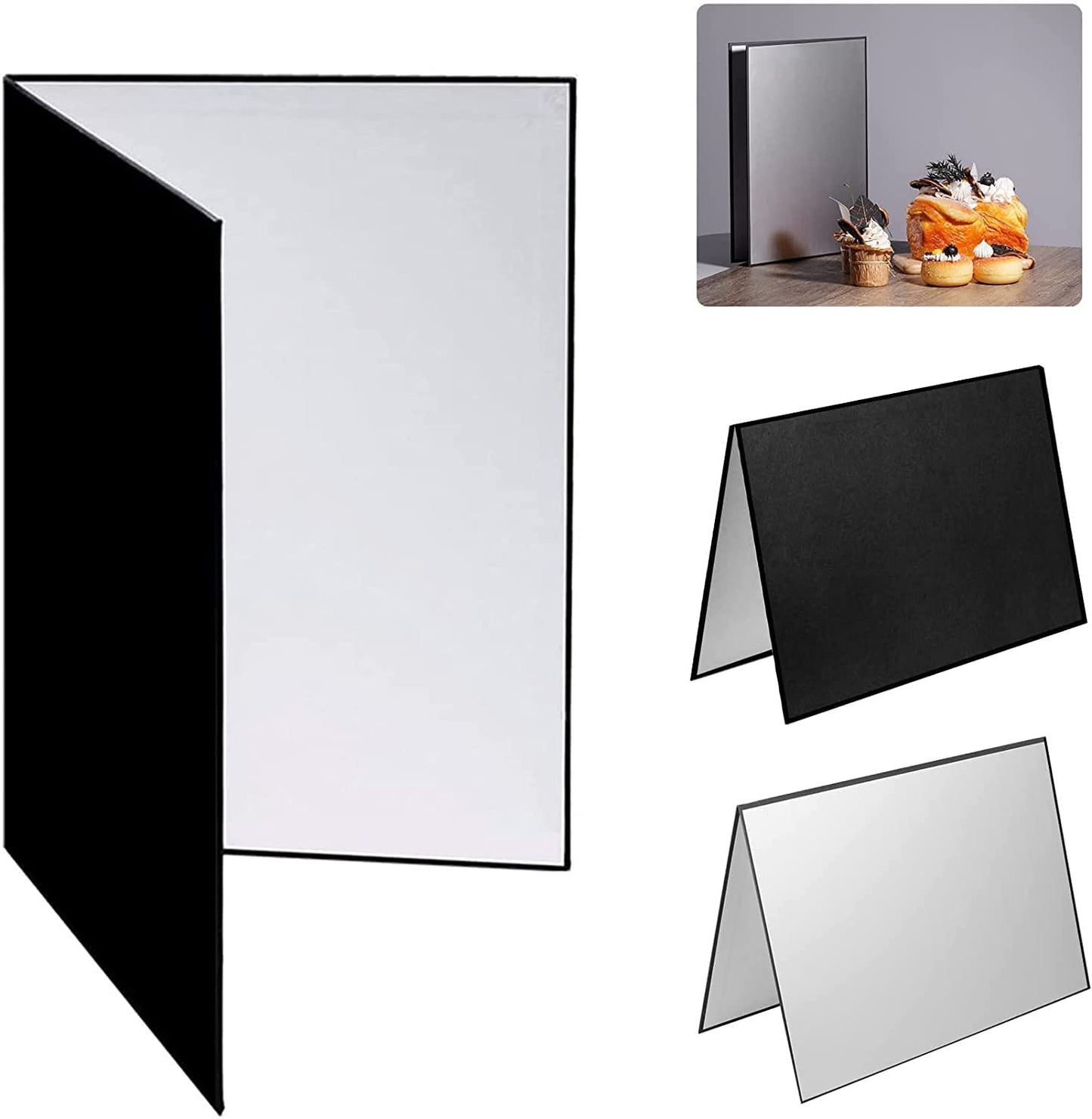 3 IN 1 PREMIUM LIGHT REFLECTOR BOARD FOR PRODUCT PHOTOGRAPHY