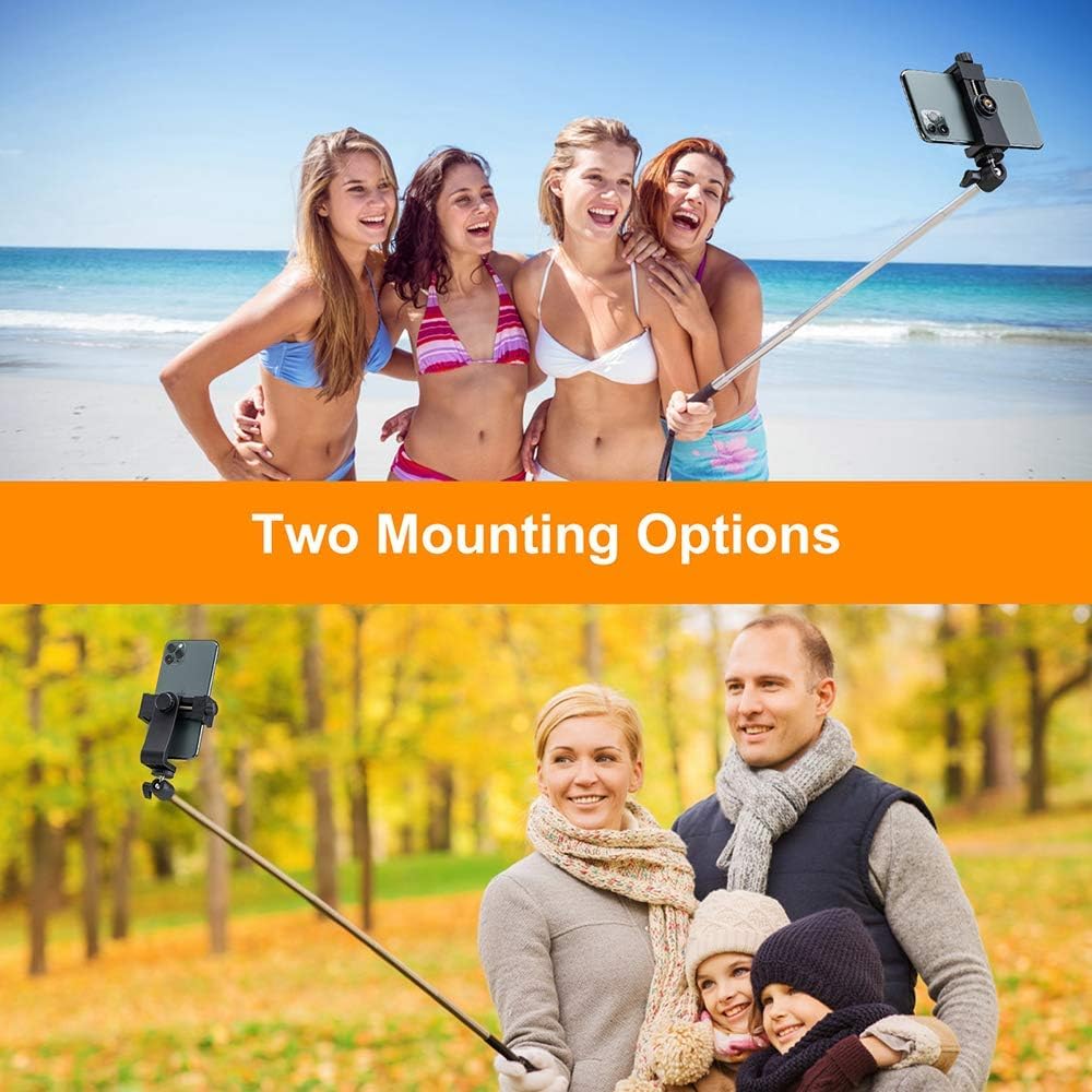BOXTUDIO Smartphone Tripod Cell Phone Holder Mount Adapter, Fits iPhone, Samsung, and all Phones, Rotates Vertical and Horizontal, Adjustable Clamp HEAVY DUTY