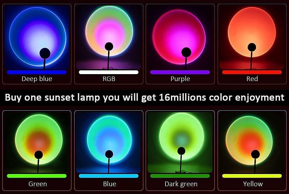 Sunset Lamp, Sunset Projection Lamp with Remote Control, 16 Colors Sunlight Lamp 5W