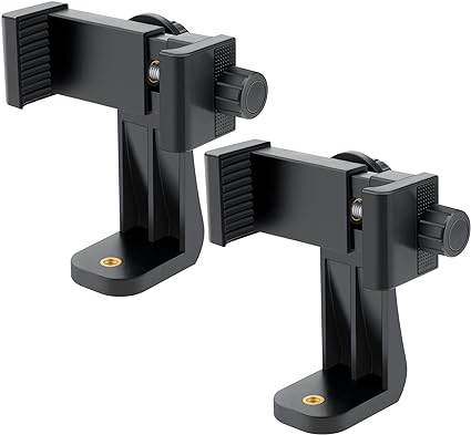 BOXTUDIO Smartphone Tripod Cell Phone Holder Mount Adapter, Fits iPhone, Samsung, and all Phones, Rotates Vertical and Horizontal, Adjustable Clamp HEAVY DUTY