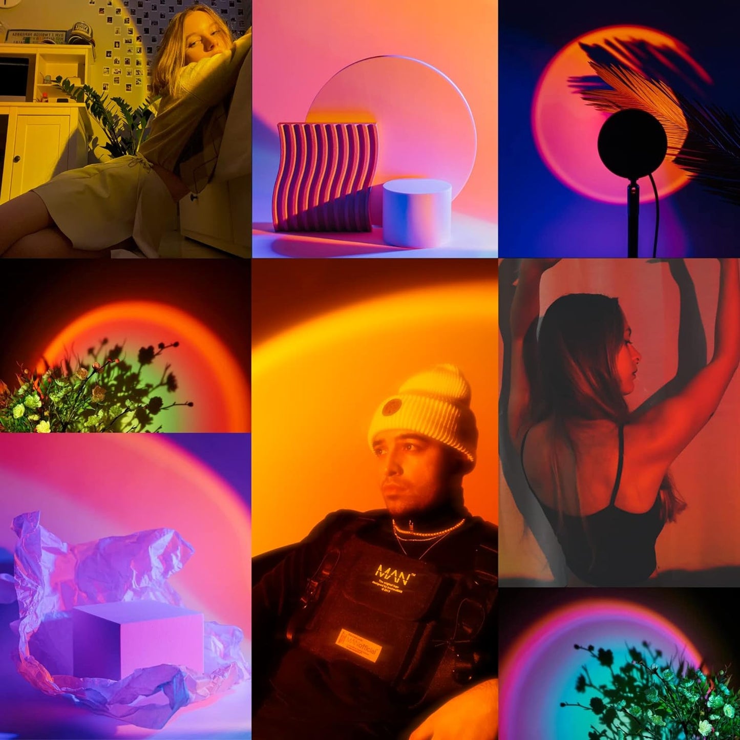 Sunset Lamp, Sunset Projection Lamp with Remote Control, 16 Colors Sunlight Lamp 5W