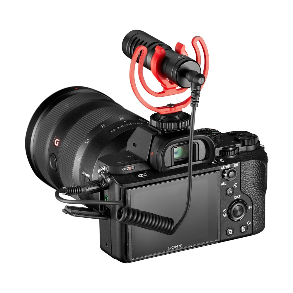 MQ-MM1 Universal Cardioid Shotgun Microphone - Camera Microphone for DSLR, iPhone and Android Smartphones - Compatible with Canon EOS, Nikon, and Sony Cameras - with Shock Mount, Deadcat Windscreen