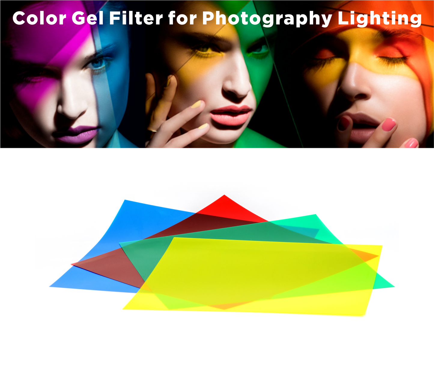 BOXTUDIO 12"x 12"/30 x 30cm Color Gel Filter Sheet for Video Light Studio Flash Strobe