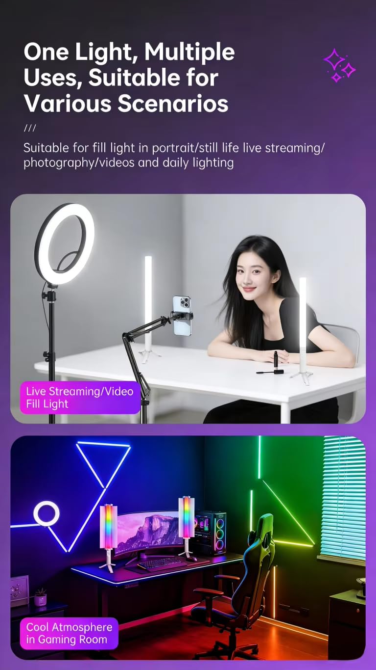 BOXTUDIO RGB Light Stick with BARN DOOR – Professional LED Lighting Wand with RGB + CCT Modes (RGB Light Stick)