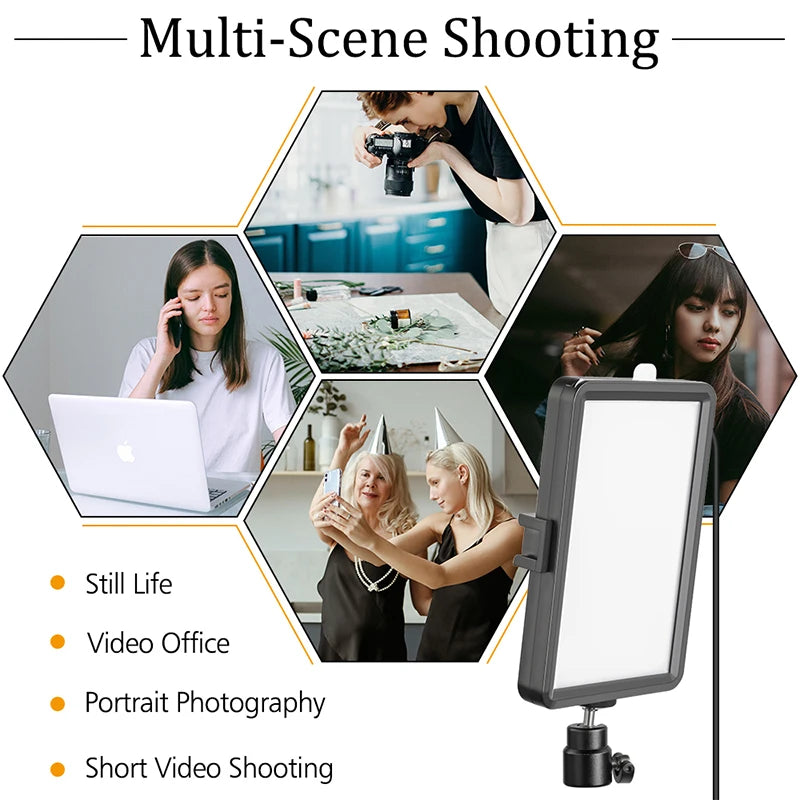 6 Inch USB LED Video Light Kit 3200K-5600K 14-Level Dimmable Comes with Free 4 Colour Gels Red/Low/Green/Blue