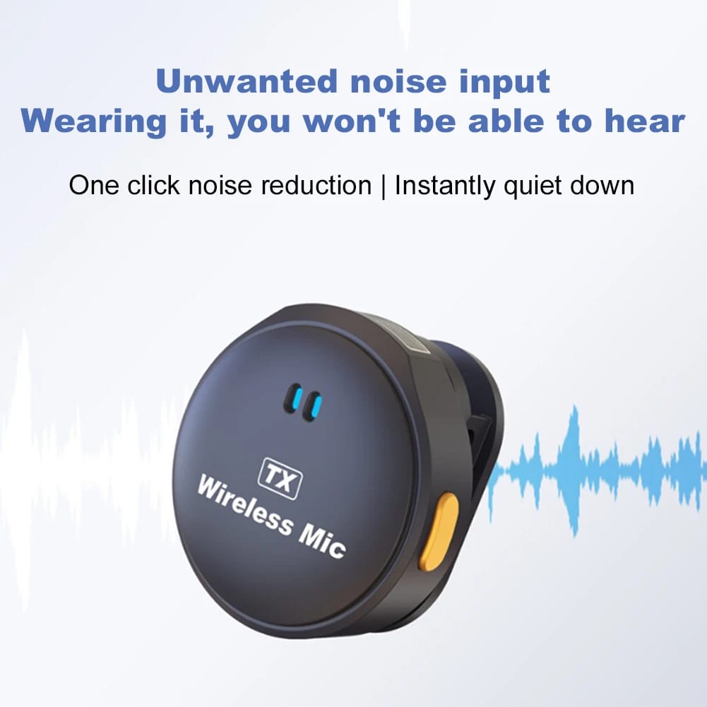 Wireless Magnetic Button Collar Microphone Noise Cancelling Lapel Mic Plug and Play 164ft Range for YouTube Vlog Video Recording