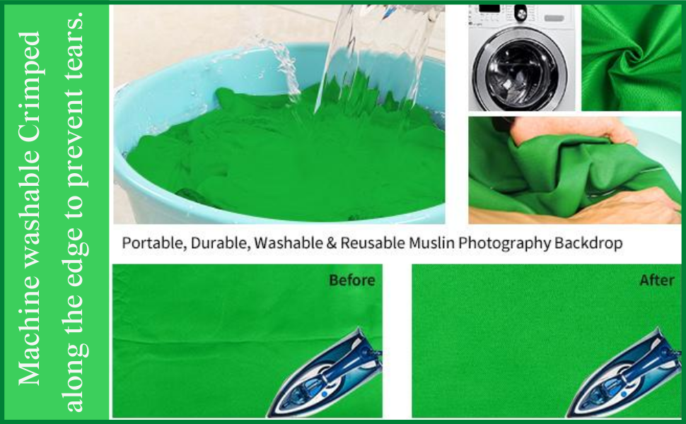 BOXTUDIO 8FT X 12FT GREEN SCREEN PREMIUM FABRIC BACKDROP
