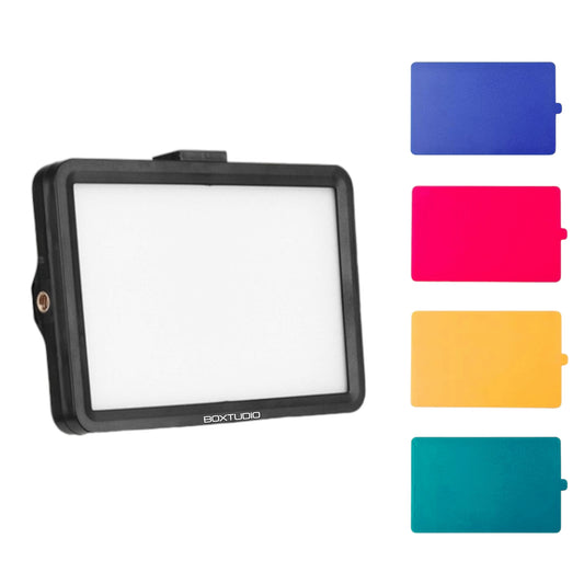 8 Inch USB LED Video Light Kit 3200K-5600K 14-Level Dimmable Comes with Free 4 Colour Gels Red/Low/Green/Blue