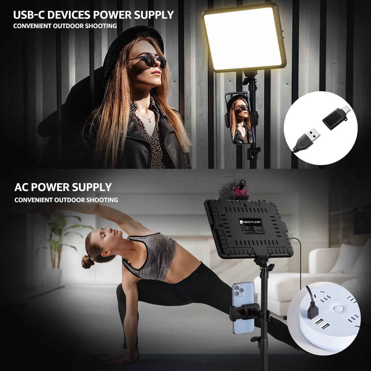 11 Inch Premium LED Video Light Kit, 2700-6500K Dimmable Photography L