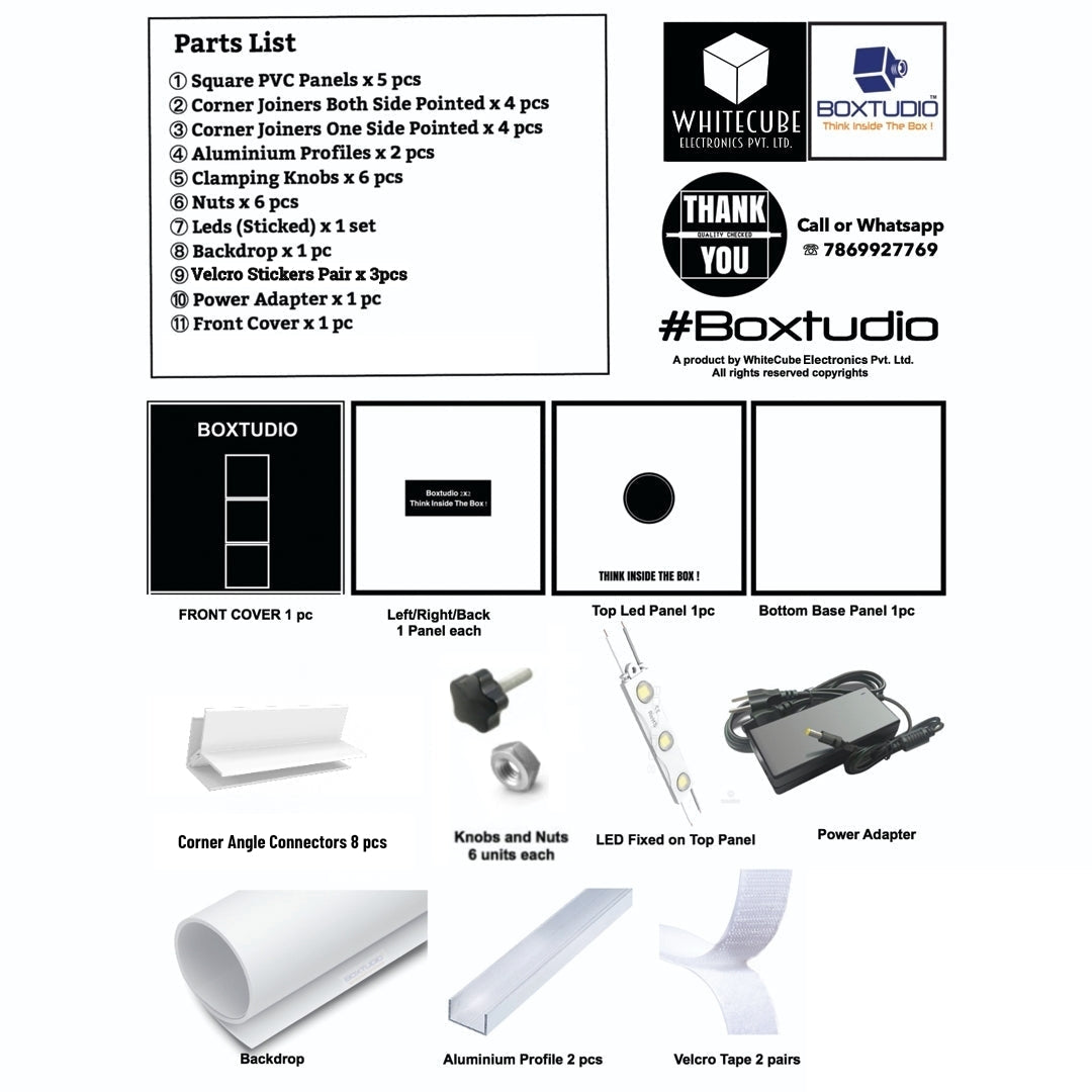 BOXTUDIO® 3X3 Professional Photo LightBox for Product Photography - Lighting Shooting Tent (90x90x90cms)