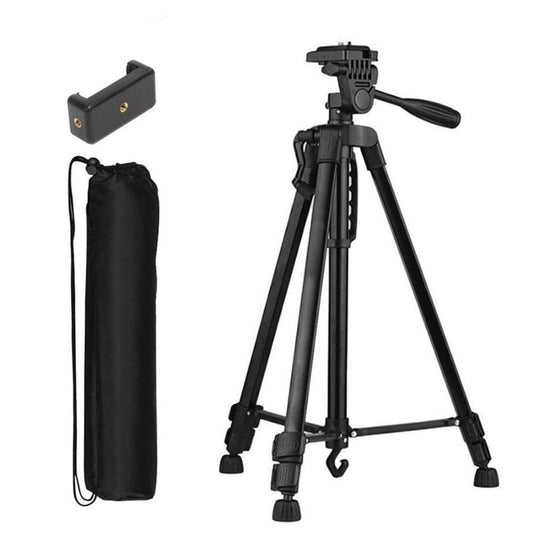 BOXTUDIO F3366 Aluminum Tripod (55-Inch), Universal Lightweight Tripod with Mobile Phone Holder Mount & Carry Bag for All Smart Phones, Gopro, Cameras