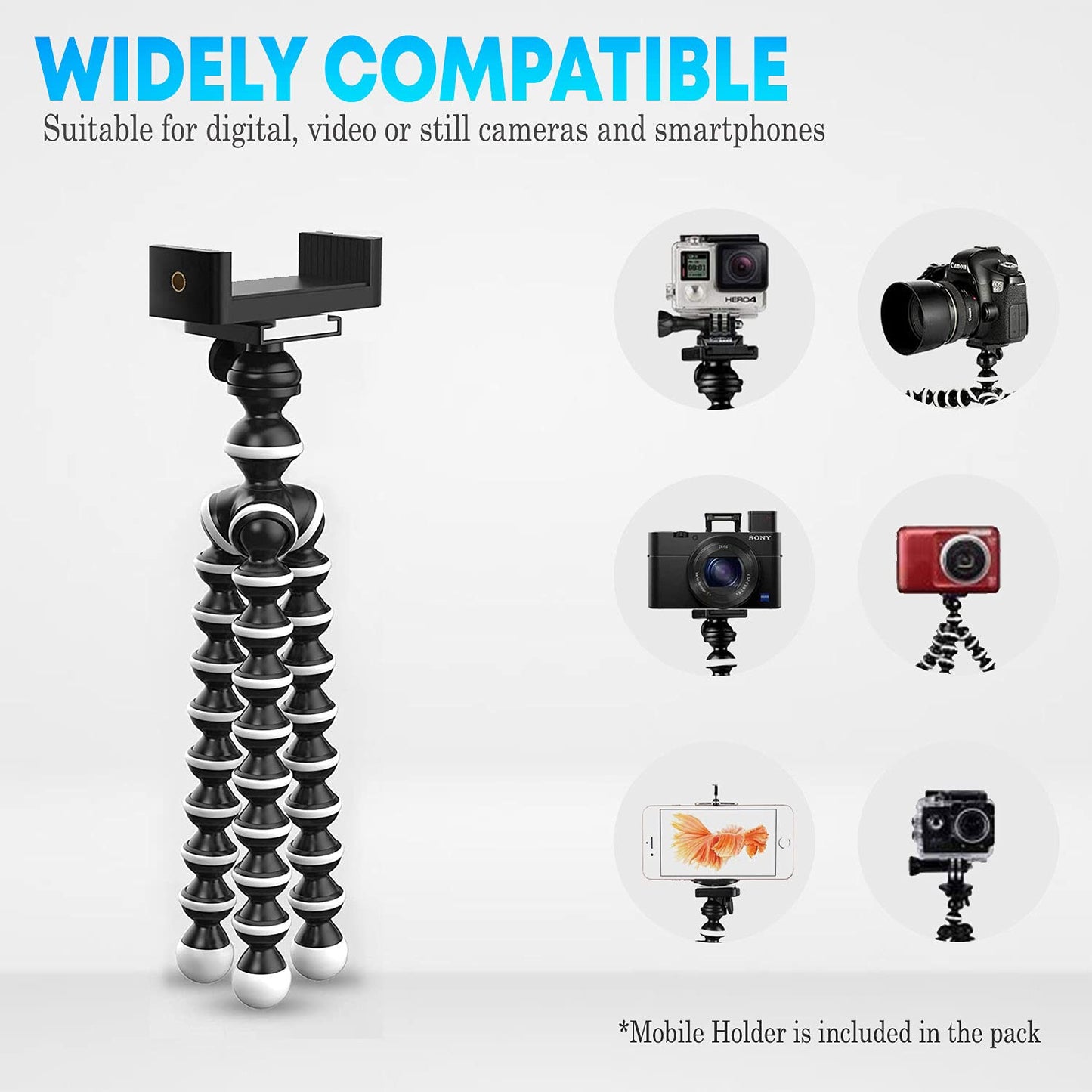 Gorilla Tripod/Mini 33 CM (13 Inch) Tripod for Mobile Phone with Phone Mount