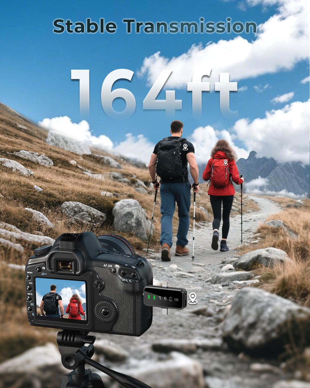 BOXTUDIO 3 in 1 Wireless Mic for iPhone/Android/Camera,Mini Bluetooth Microphone Noise Reduction Mic for Record Interview, Vlogging, YouTube