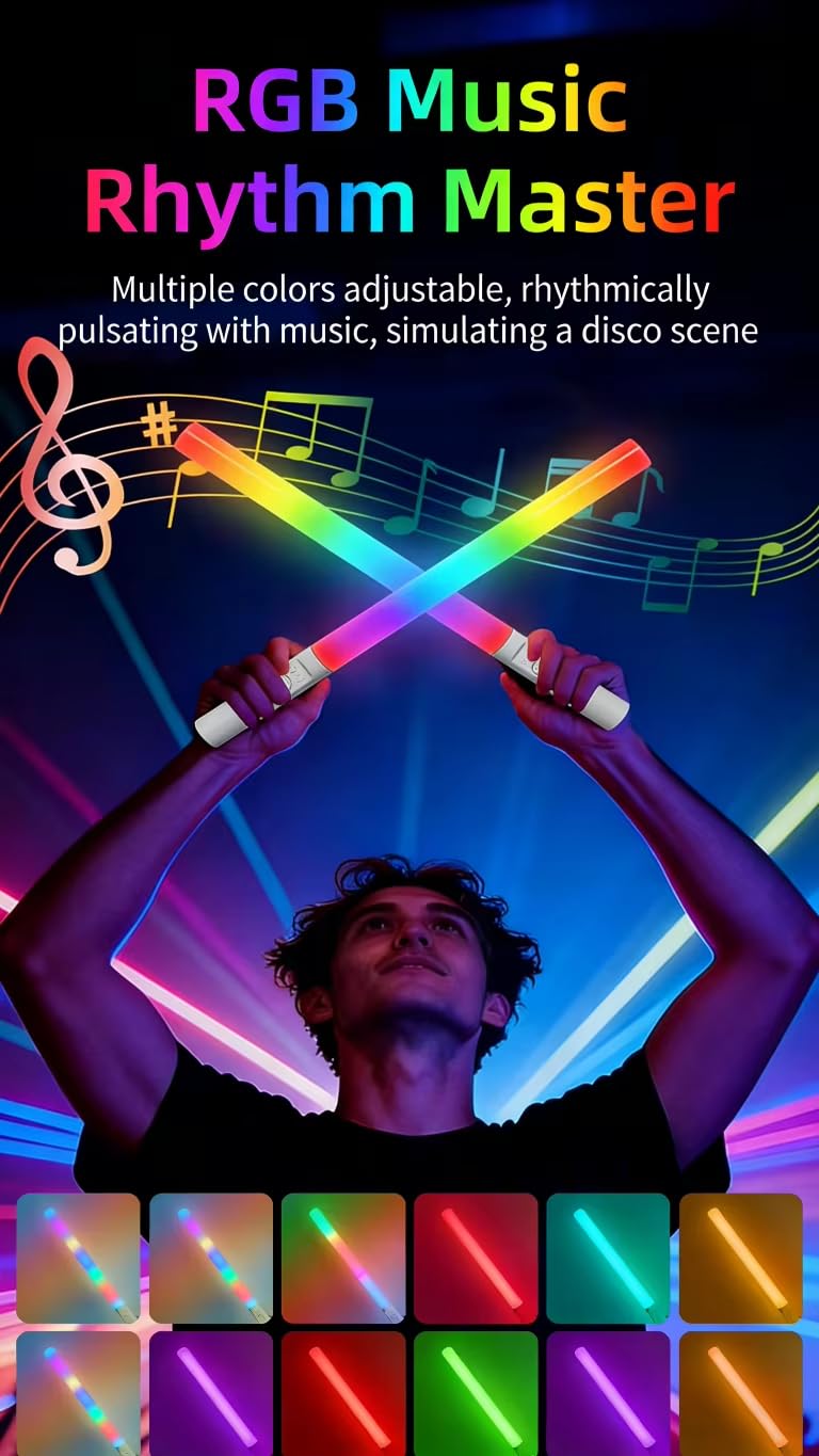 BOXTUDIO RGB Light Stick with BARN DOOR  – Professional LED Lighting Wand with RGB + CCT Modes (RGB Light Stick)