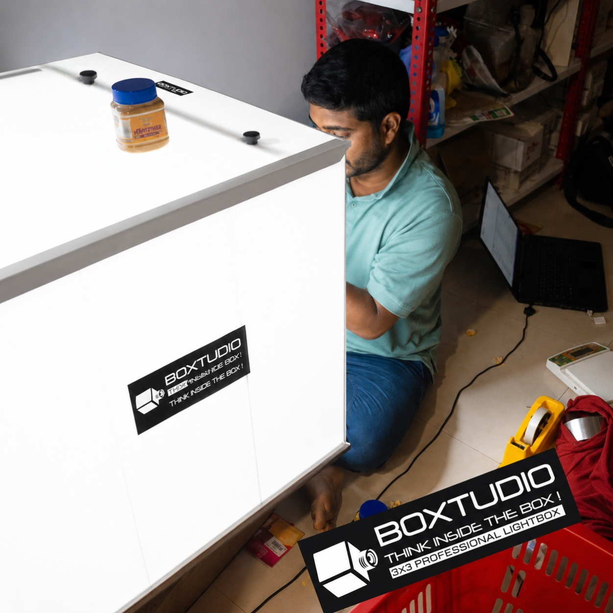 BOXTUDIO® 3X3 Professional Photo LightBox for Product Photography - Lighting Shooting Tent (90x90x90cms)