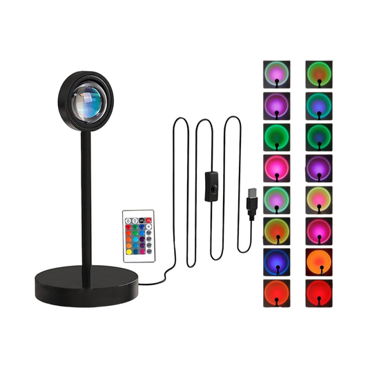 Sunset Lamp, Sunset Projection Lamp with Remote Control, 16 Colors Sunlight Lamp 5W