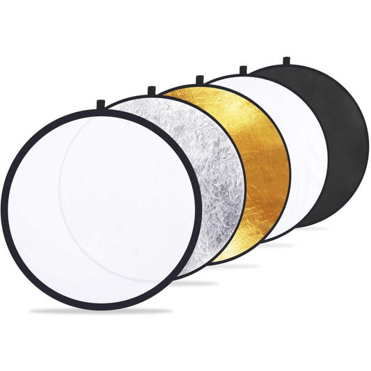 COLLAPSIBLE 5-IN-1 PHOTO LIGHT REFLECTOR 43 INCH (110 CM) PREMIUM QUALITY