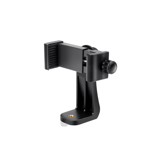 BOXTUDIO Smartphone Tripod Cell Phone Holder Mount Adapter, Fits iPhone, Samsung, and all Phones, Rotates Vertical and Horizontal, Adjustable Clamp HEAVY DUTY