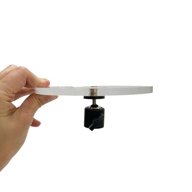 BOXTUDIO Transparent Round Acrylic Support Plate with 360° Ball Head for Bottle Photography - Circle (15cm x 5mm)