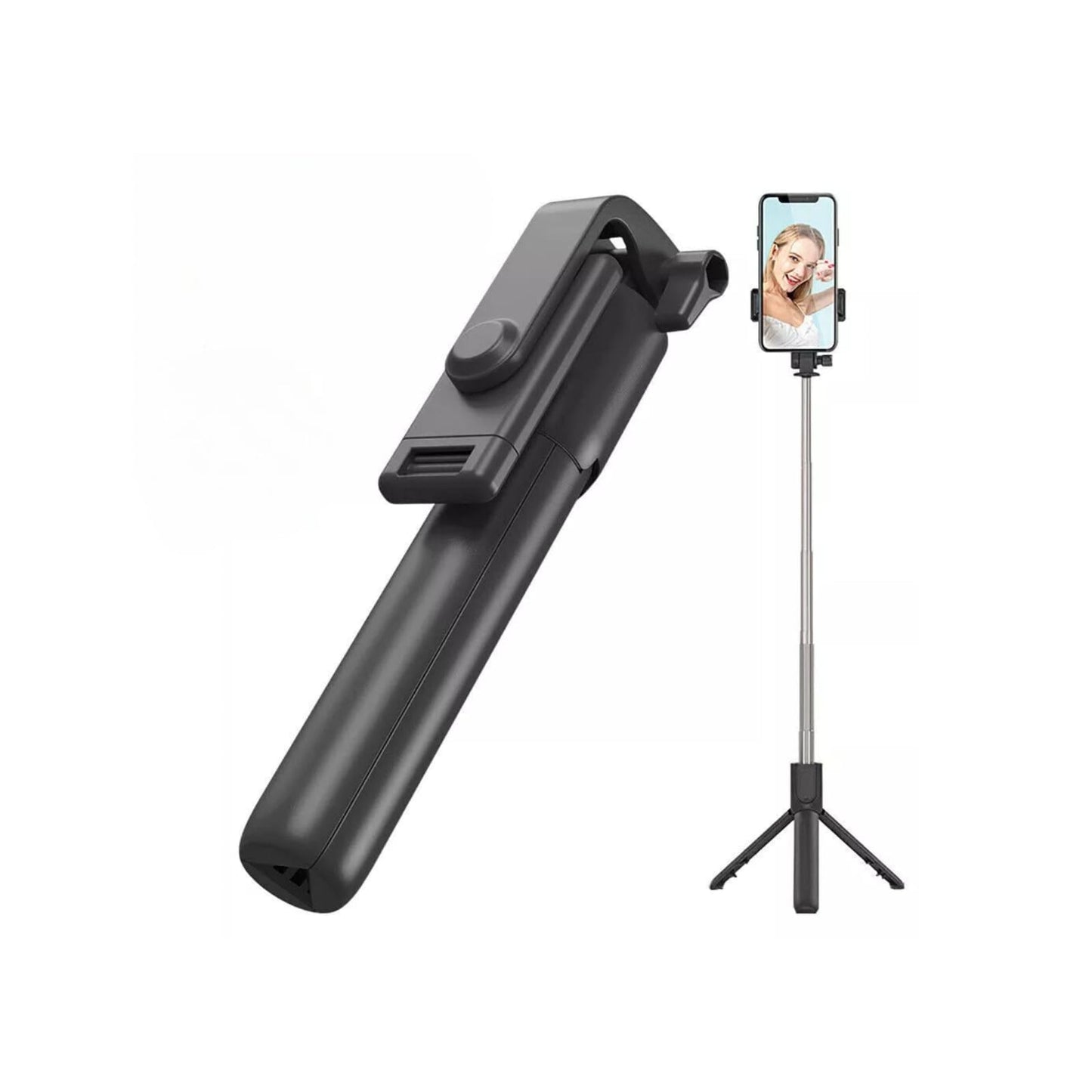 BOXTUDIO B1 Selfie Stick 67 cm/ 26 inch, Extendable Selfie Stick Tripod with Wireless Remote and Tripod Stand, Portable, Lightweight, Compatible with iPhone and Android Phones