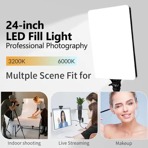 24 Inch Premium LED Video Light Kit, 2700-7500K Dimmable Photography Lighting with Remote, CRI 96+ Studio Lights for, YouTube, Game Streaming, Video Photography